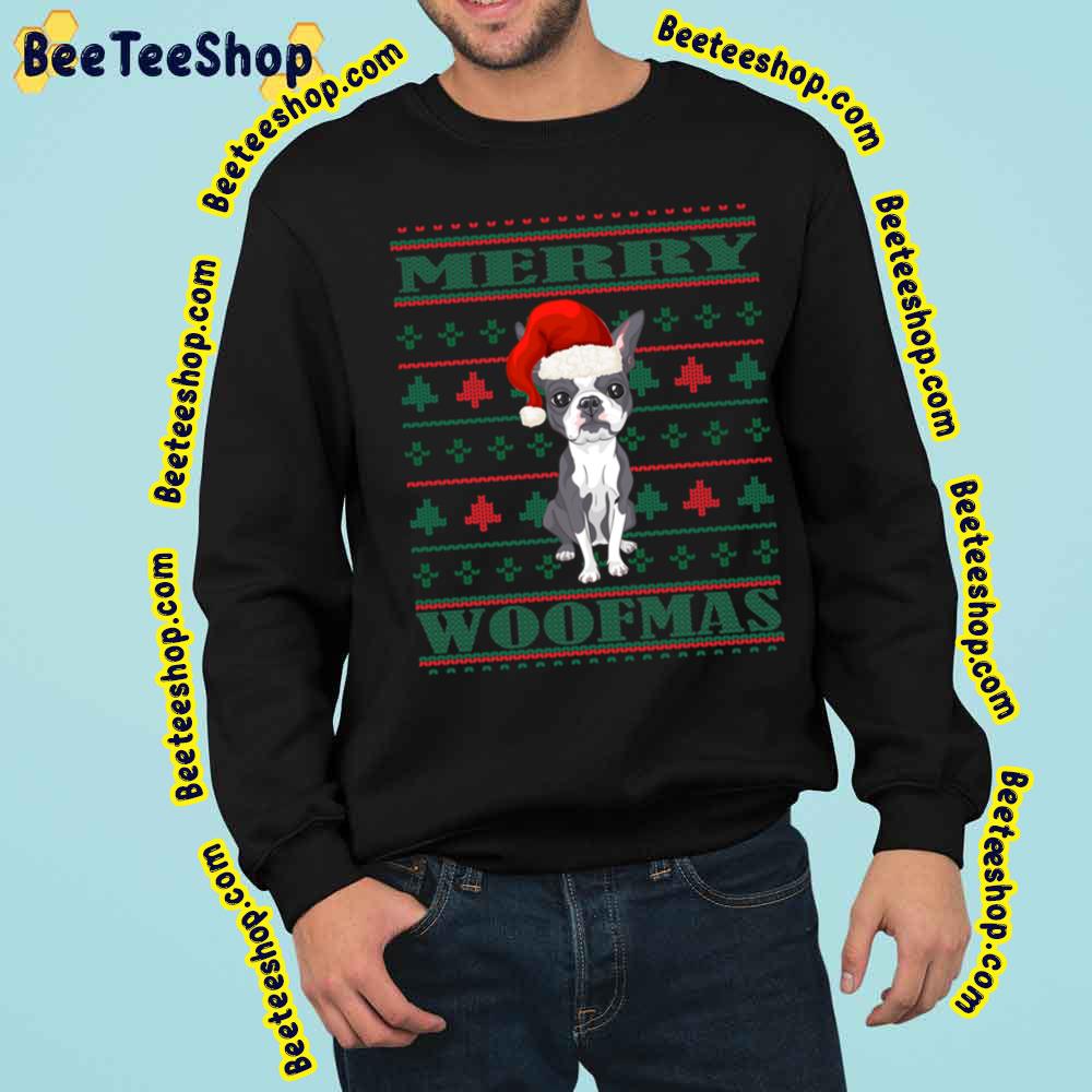 Boston Terrier Dog Cute Merry Christmas Trending Unisex Sweatshirt