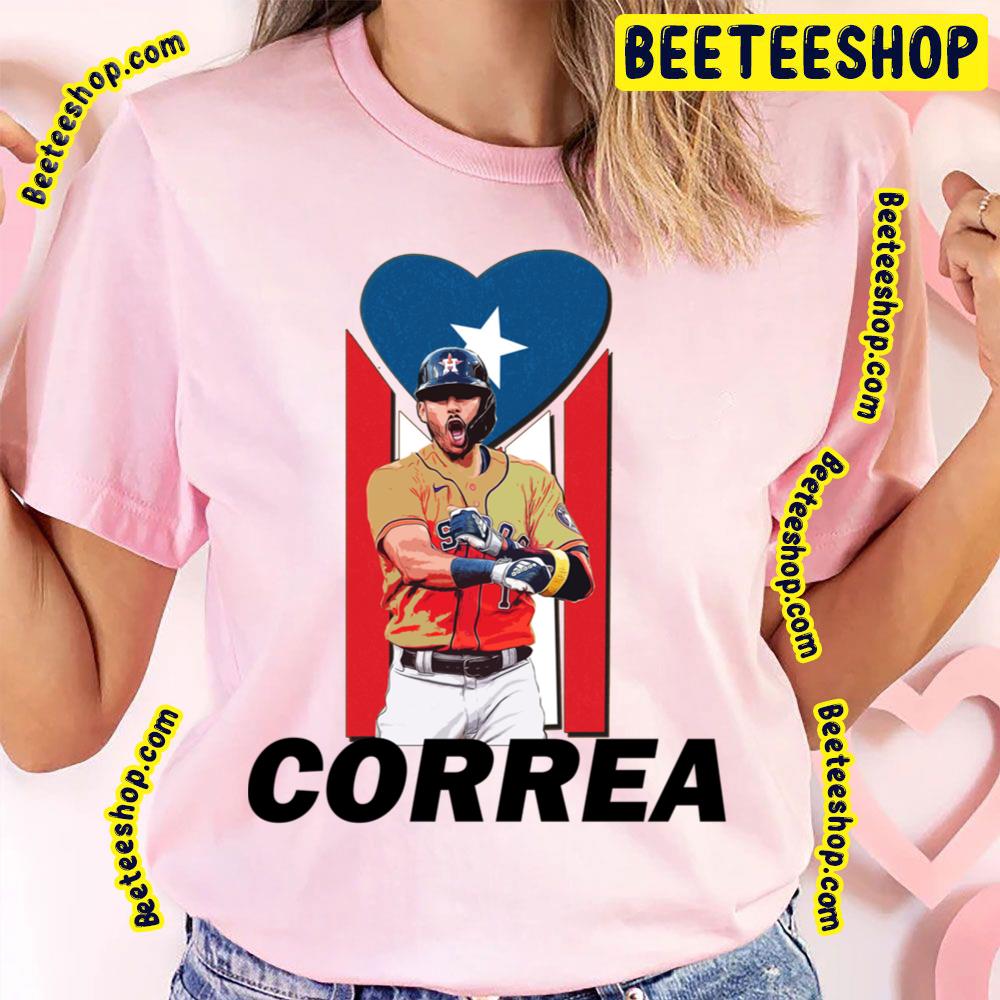 Carlos Correa Puerto Rico Heart Baseball Trending Unisex T-Shirt