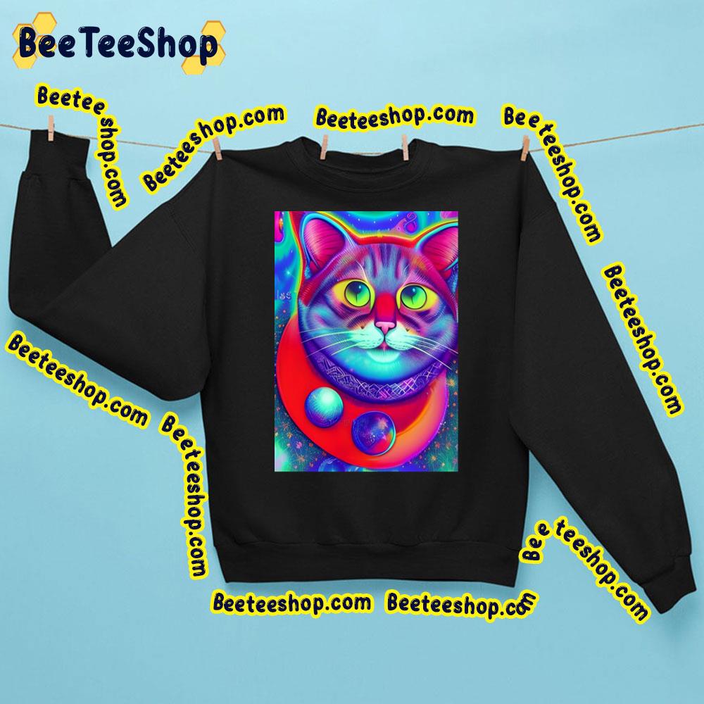 Cats Santa Clause Colorful Art Retro Vintage Trending Unisex Sweatshirt