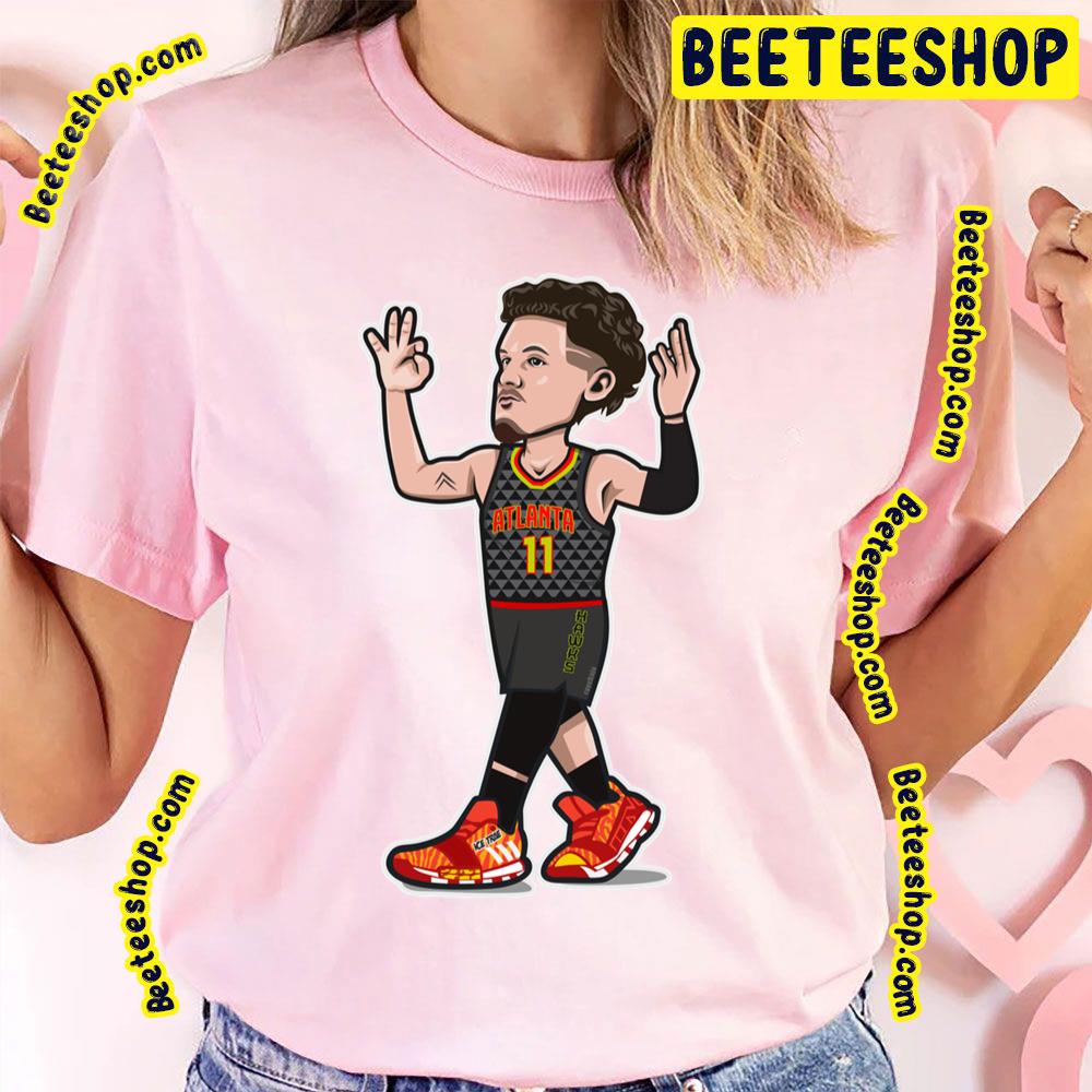 Chibi Trae Young Cartoon Style Funny Art Basketball Trending Unisex T-Shirt