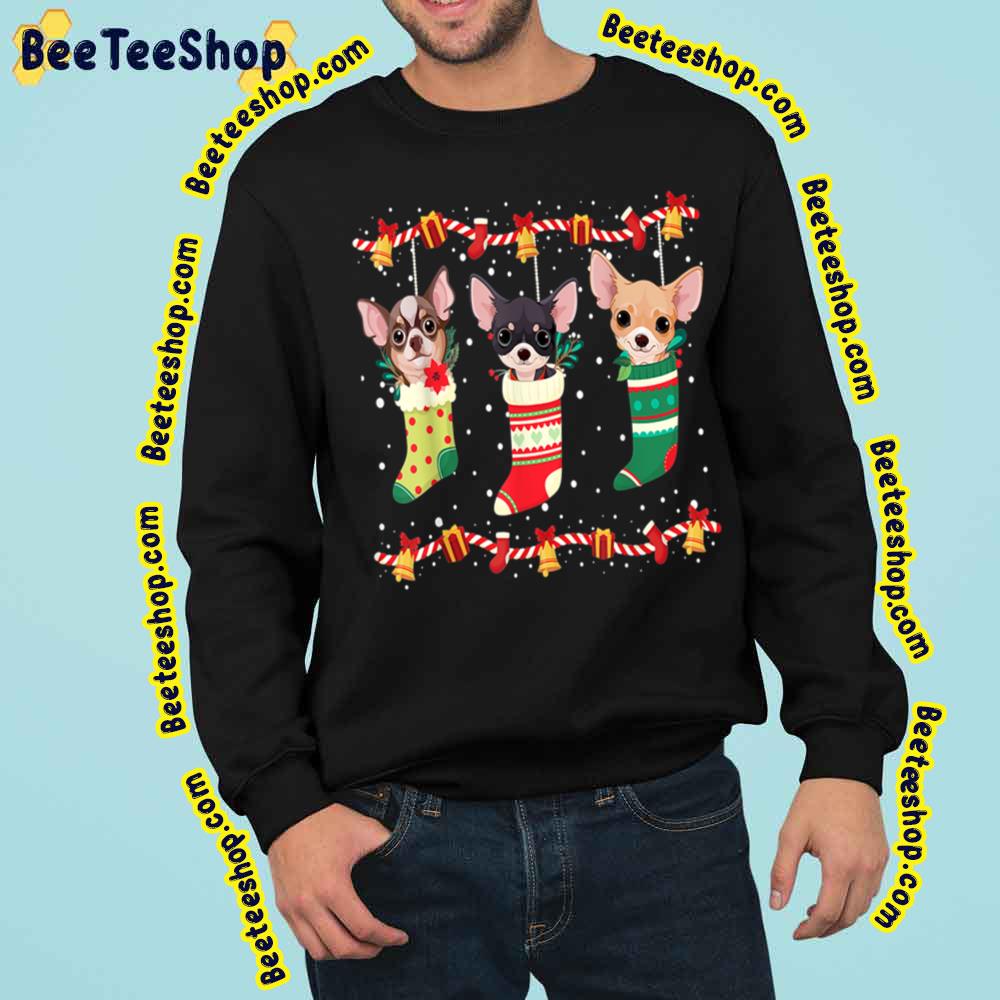 Chihuahua Christmas Lights Funny Dog Lover Trending Unisex Sweatshirt