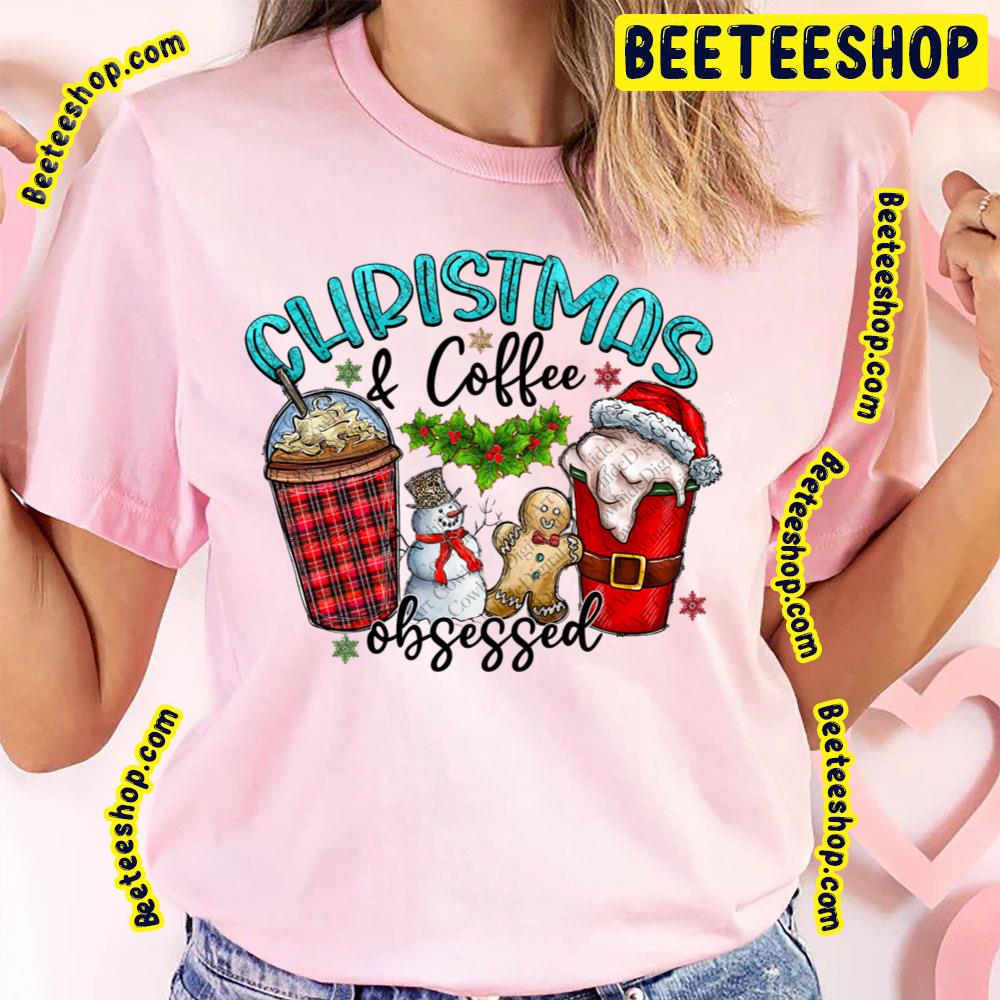 Christmas And Coffee Obsessed Merry Christmas Trending Unisex T-Shirt