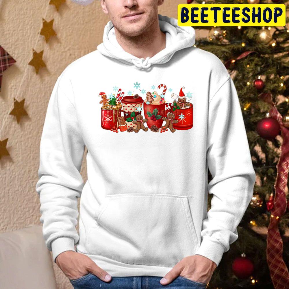 Christmas Coffee Candy Gingerbread Red Art Trending Unisex Hoodie