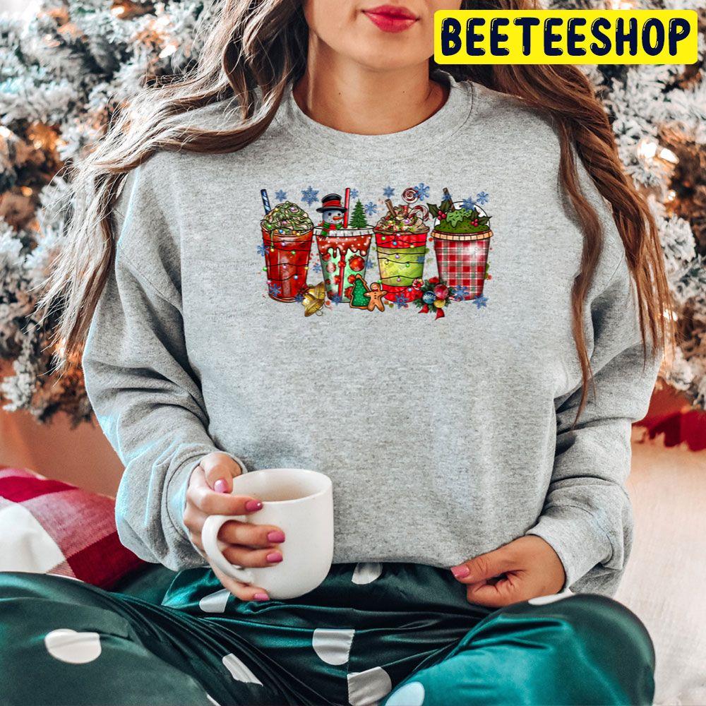 Christmas Coffee Drink Funny Snow Man Trending Unisex Hoodie