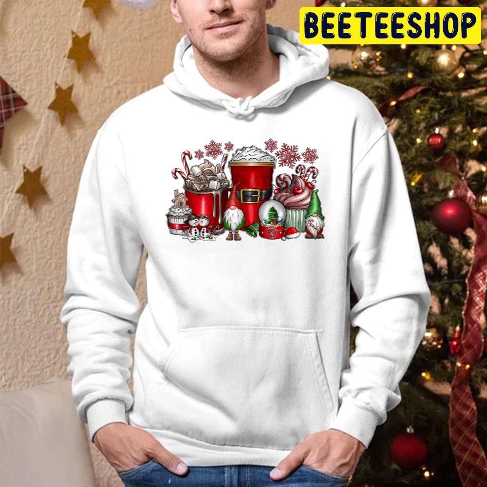 Christmas Coffee Drink Snowman Gnomes Trending Unisex Hoodie