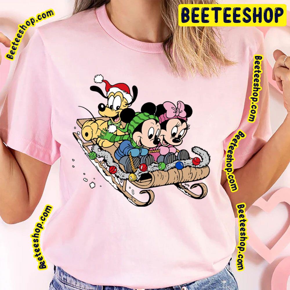 Christmas Disneyland Trip Pluto Mickey And Minnie Trending Unisex T-Shirt