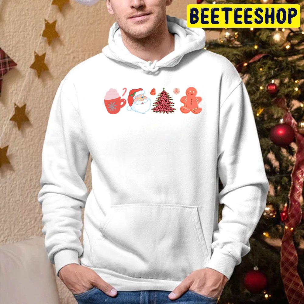 Christmas Doodles Coffee Santa Christmas Tree Trending Unisex Hoodie