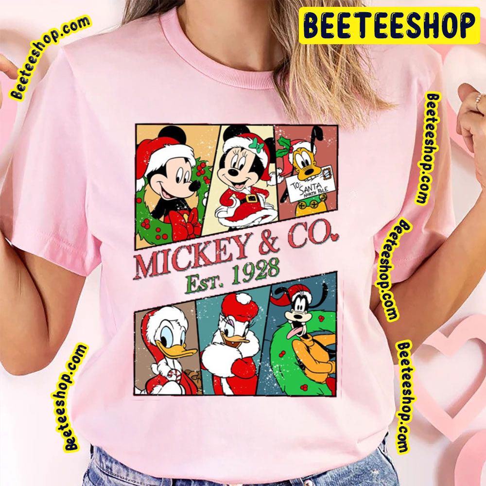 Christmas Mickey And Co Est 1928 Disney Characters Trending Unisex T-Shirt