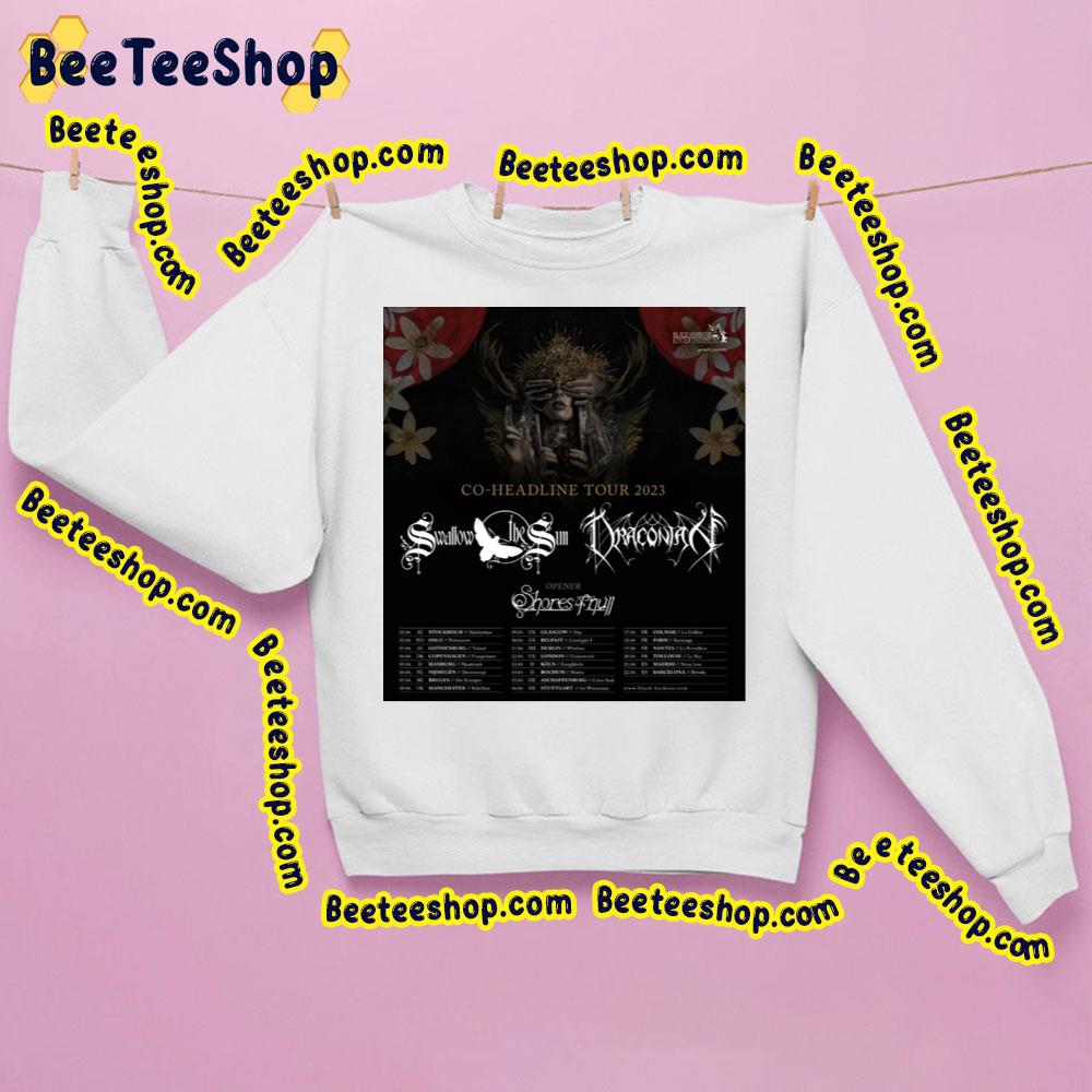 Co-Headline Tour 2023 Swallow The Sun Draconia With Dates Trending Unisex Sweatshirt