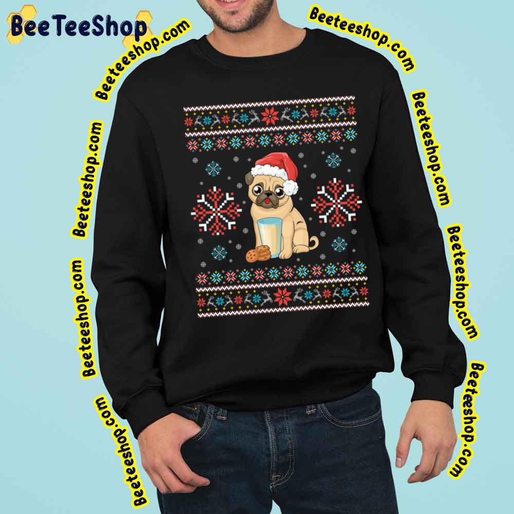 Colorful Art Not So Ugly Christmas Pug Merry Christmas Trending Unisex Sweatshirt