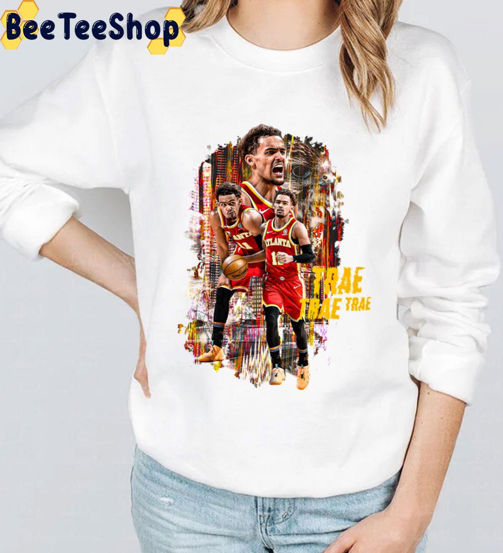 Cool Vintage Retro Poster Art Trae Young 11 Basketball Trending Unisex Sweatshirt