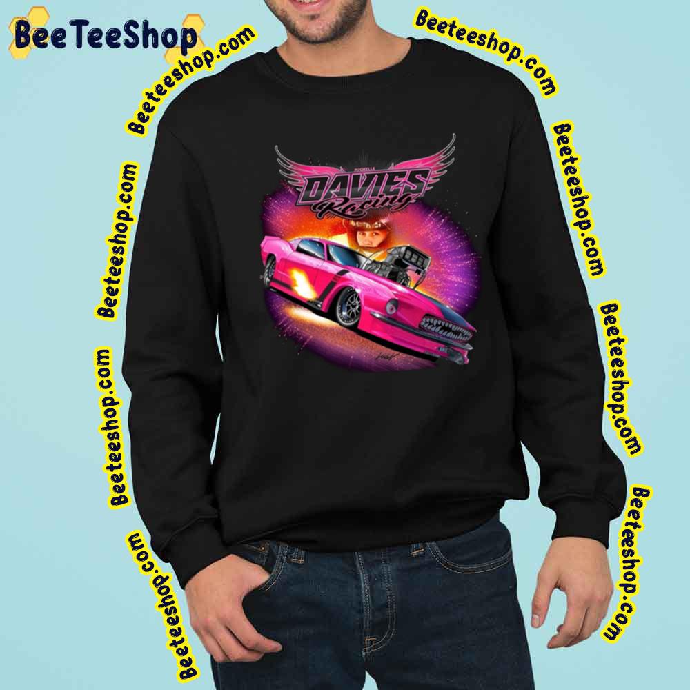 Davies Cool Pink Racing Car Vintage Retro Art Trending Unisex Sweatshirt