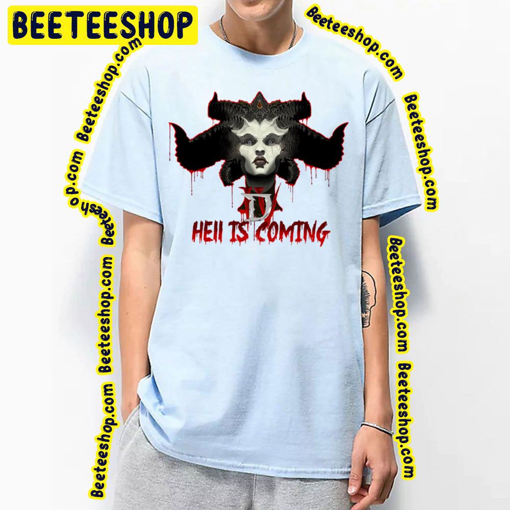 Diablo 4 Game 2023 Hell Is Coming Trending Unisex T-Shirt - Beeteeshop