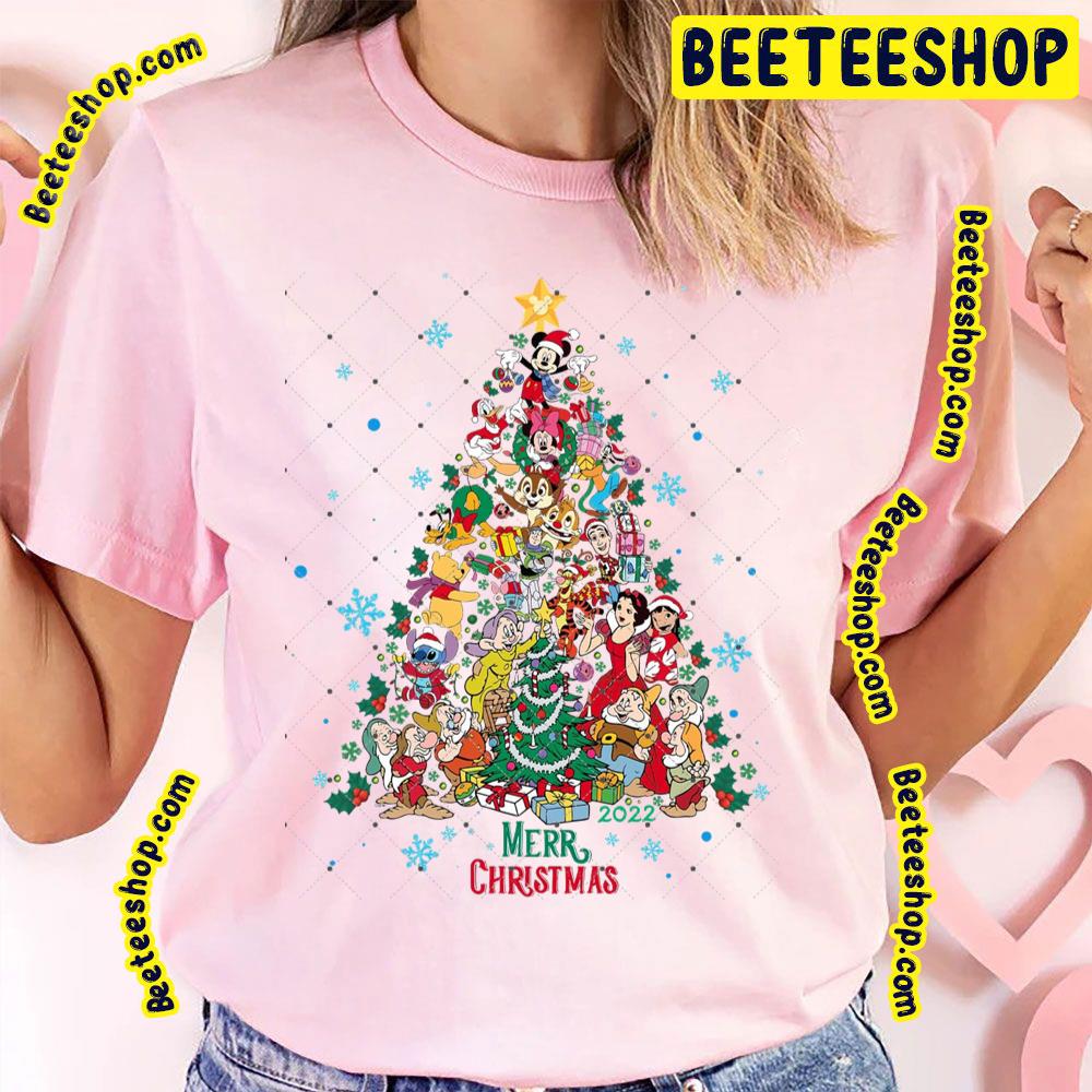 Disney Characters Christmas Tree Trending Unisex T-Shirt