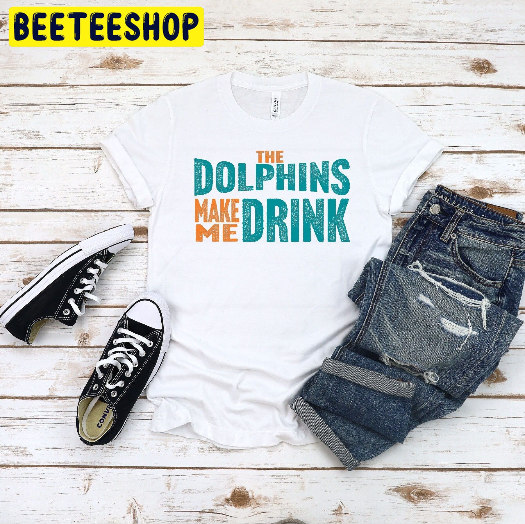 Dolphins Football Dolphins Make Me Drink Funny Shirt For Men Women Trending Unisex Shirt