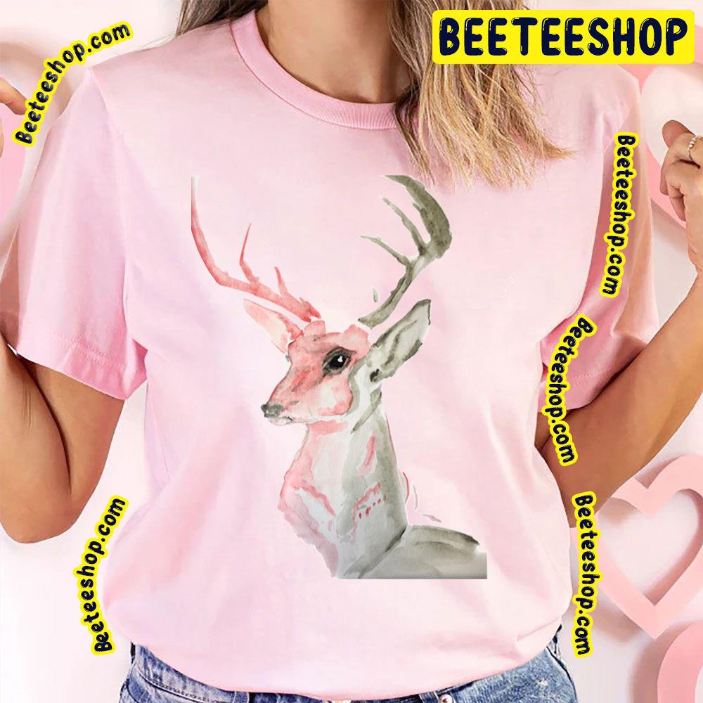 Dream Stag The Pink Deer King Vintage Retro Art Trending Unisex T-Shirt