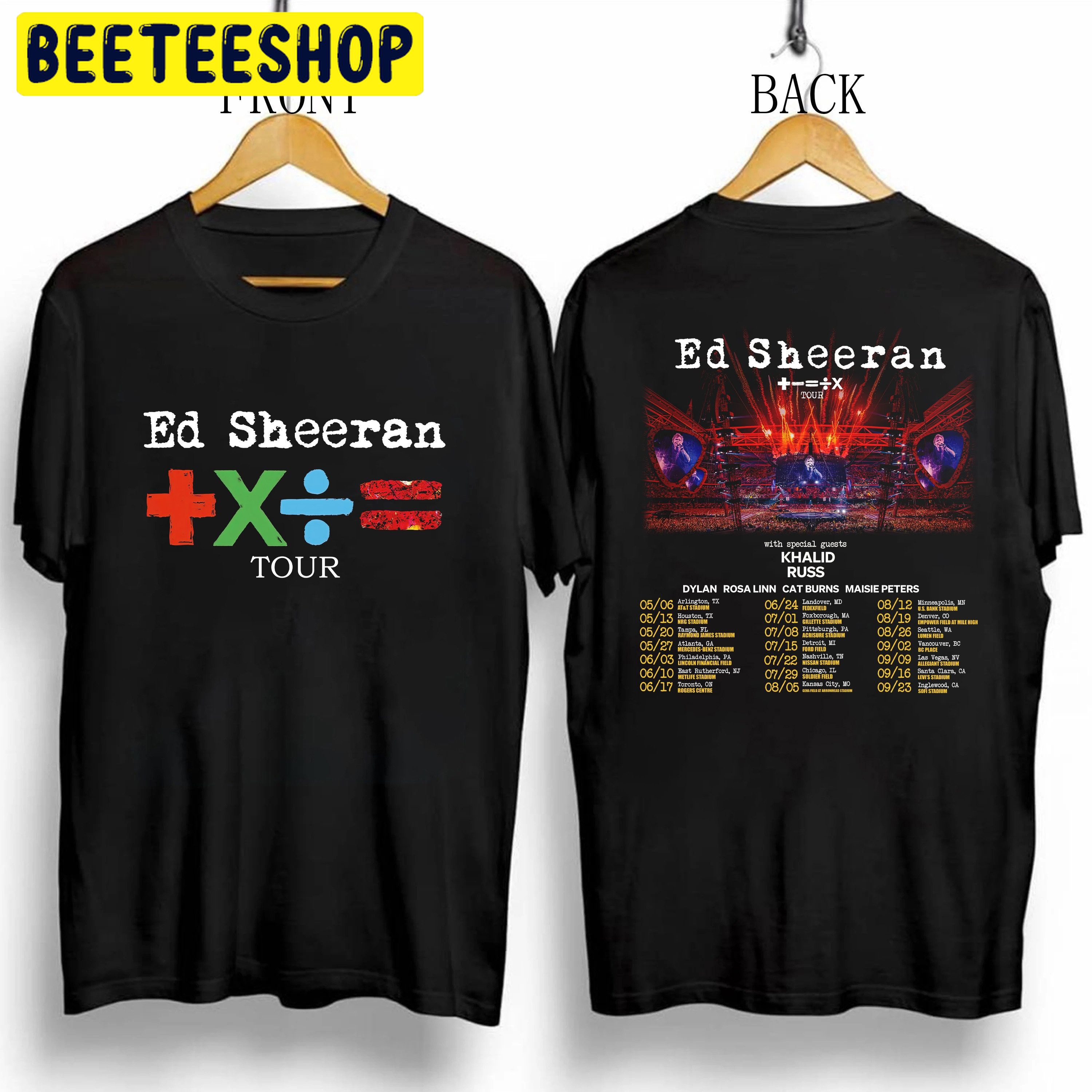 ed sheeran concert tour tshirt