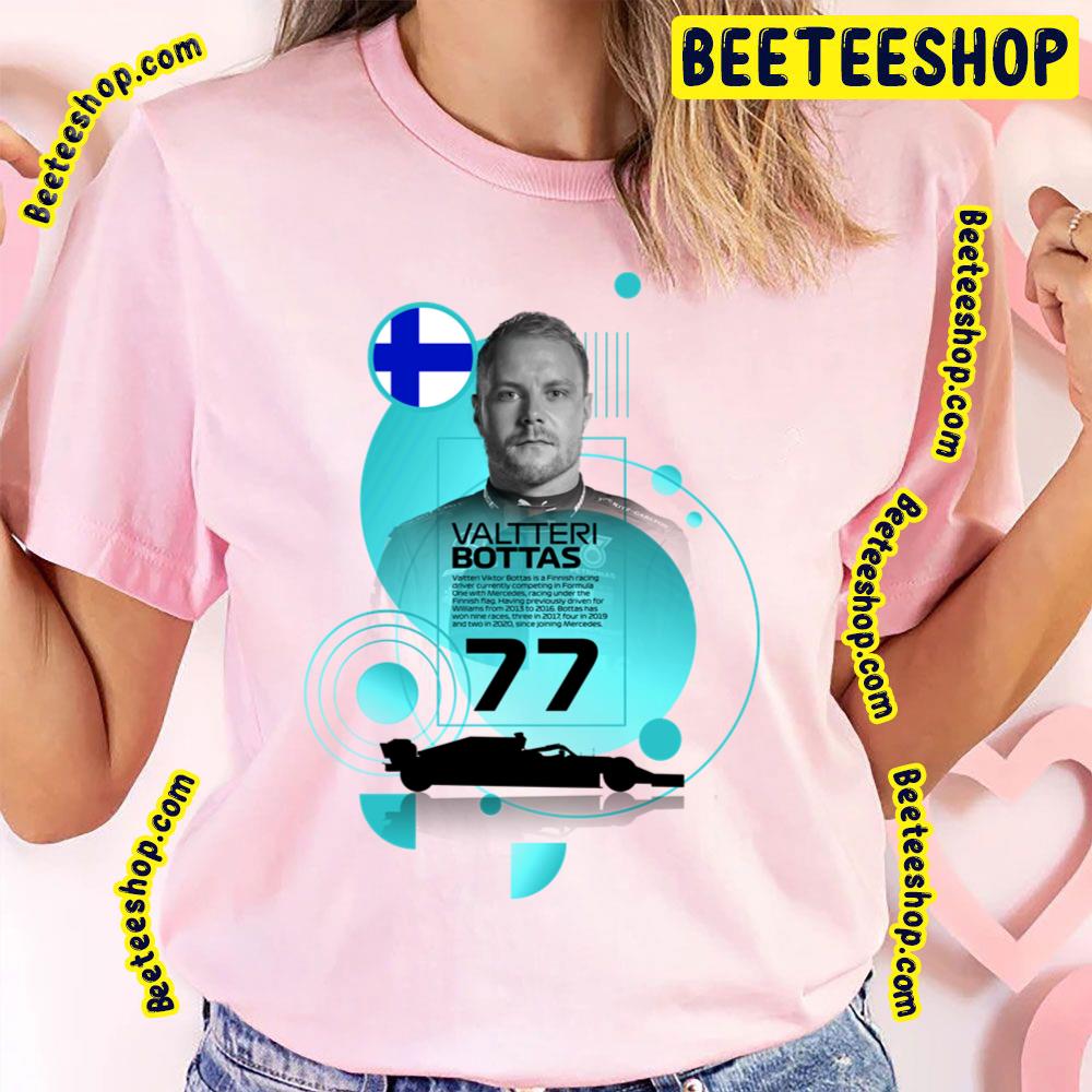 F1 Valtteri Bottas Racing 77 Cool Face Vintage Retro Art Trending Unisex T-Shirt