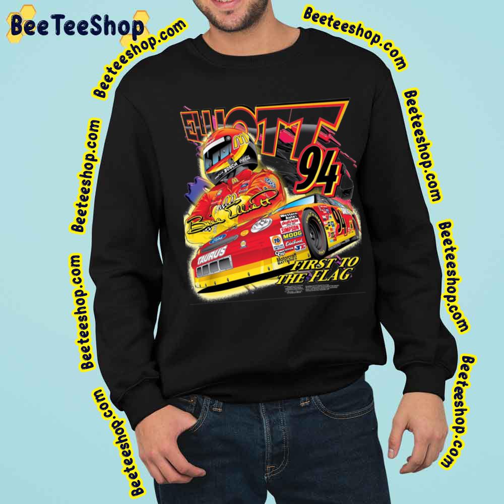 First To The Flag Bill Elliott Colorful Art Trending Unisex Sweatshirt