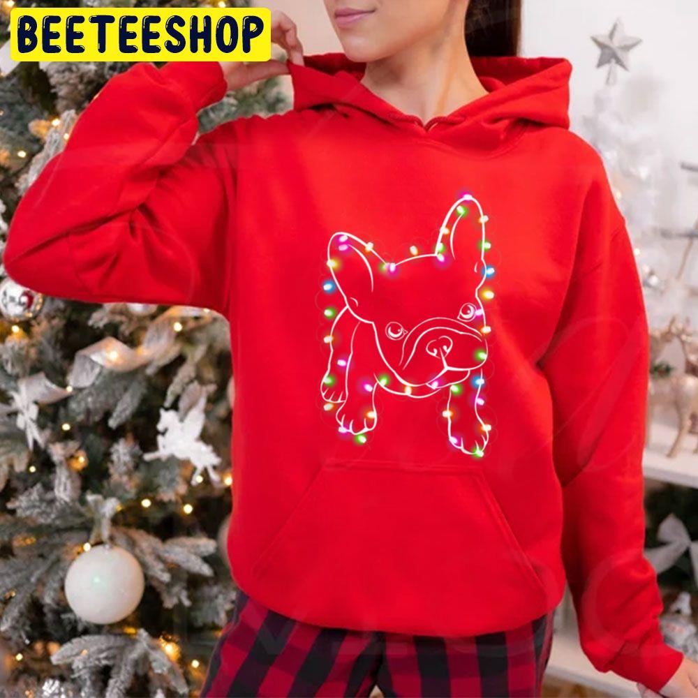 French Bulldog Christmas Led Fairy Light Funny Dog Lover Christmas Trending Unisex Hoodie