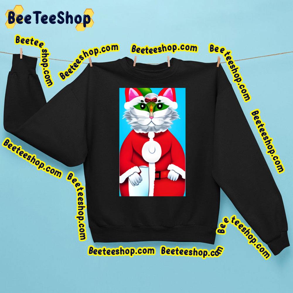 Funny Art Of Cats Santa Clause So Cutie Face Trending Unisex Sweatshirt