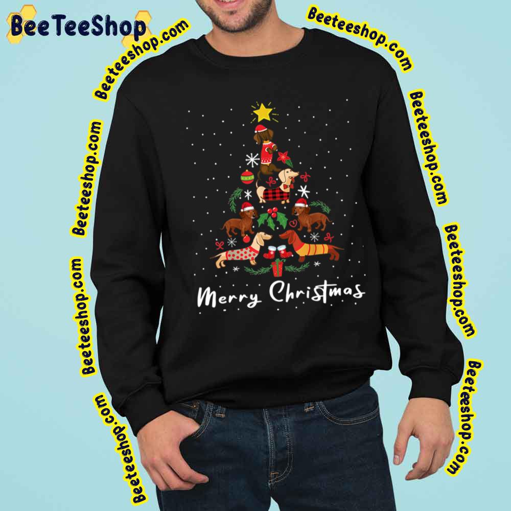 Funny Dachshund Christmas Tree Ornament Decor Dog Lovers Trending Unisex Sweatshirt