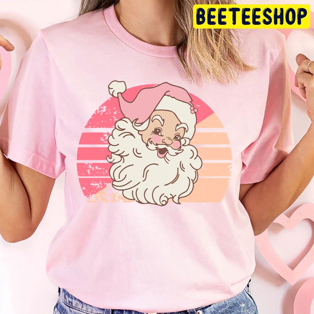 Funny Retro Vintage Pink Santa Claus Trending Unisex T Shirt