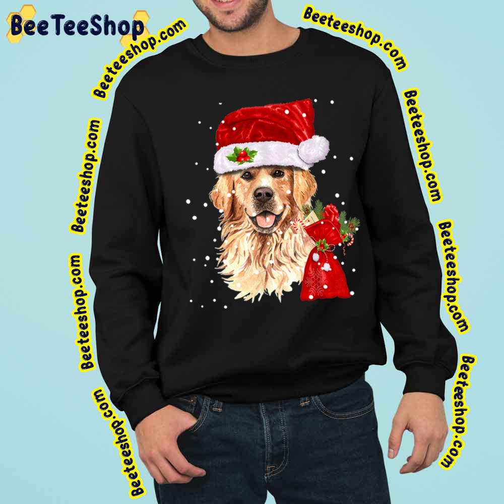 Golden Retriever Dog Christmas Santa Claus Holiday Trending Unisex Sweatshirt