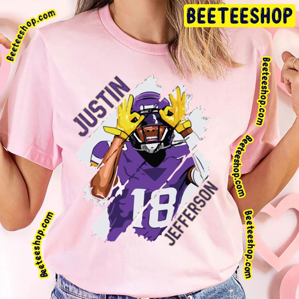 Haha Cute Justin Jefferson Vintage Painting Art Football Trending Unisex T-Shirt