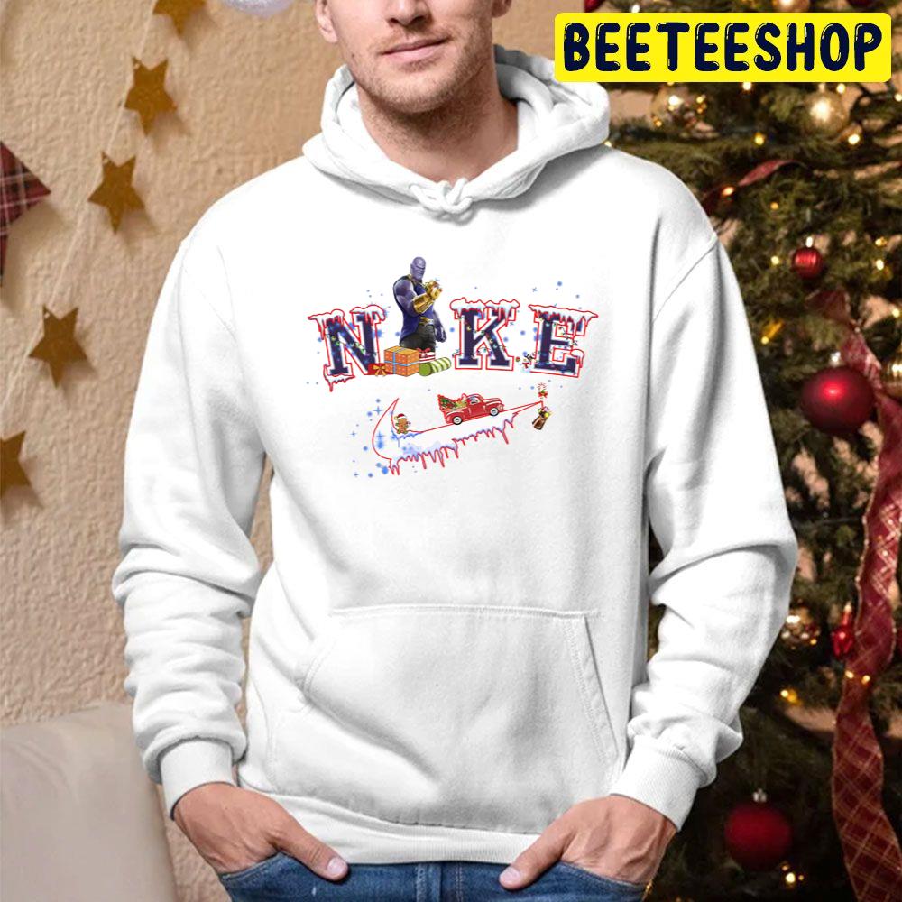 Happy Christmas Superhero Coffee Nike Logo Thanos Trending Unisex Hoodie - Beeteeshop