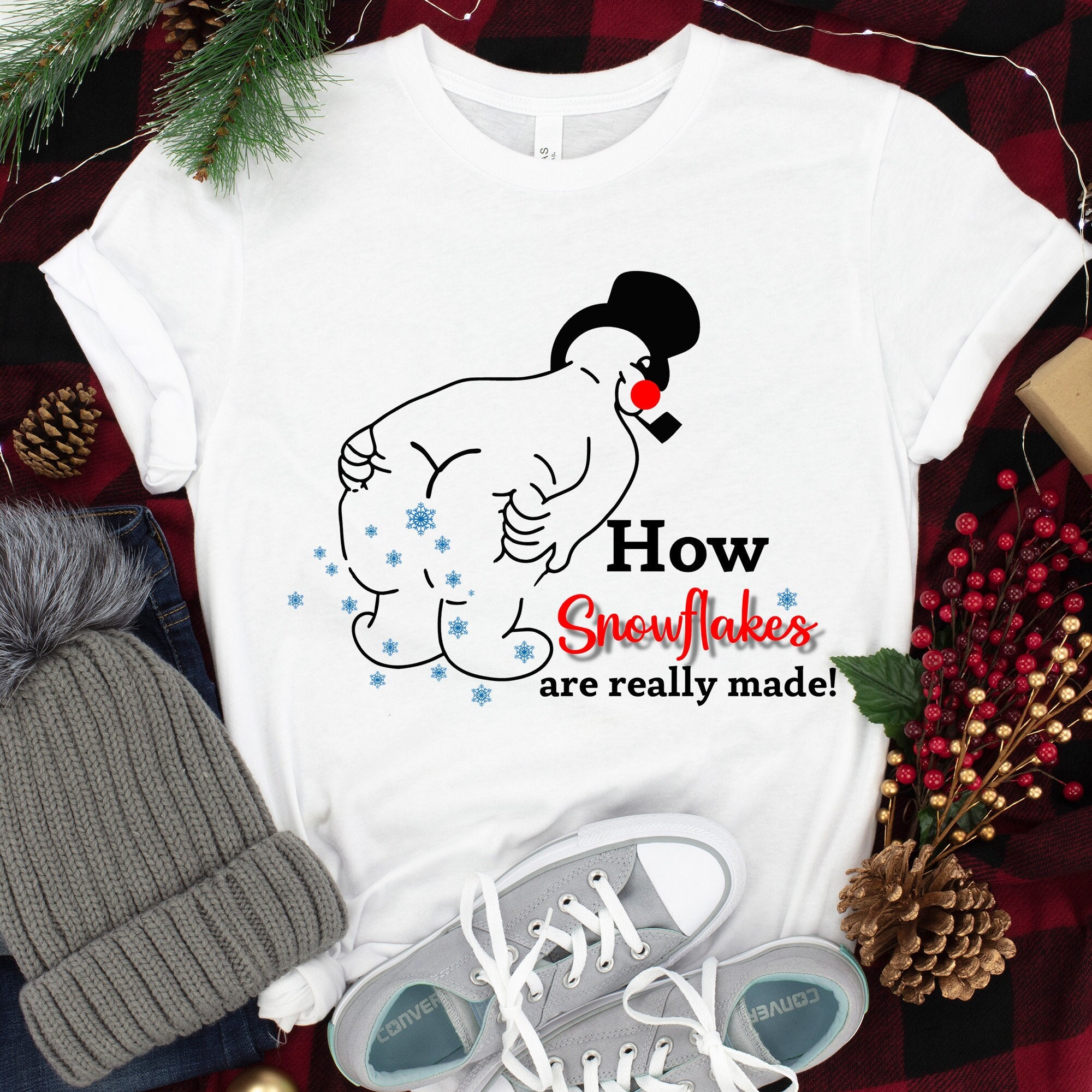 How Snowflake Are Really Made Snowman Funny Christmas Holiday Winter Snowflake Trending Unisex Shirt