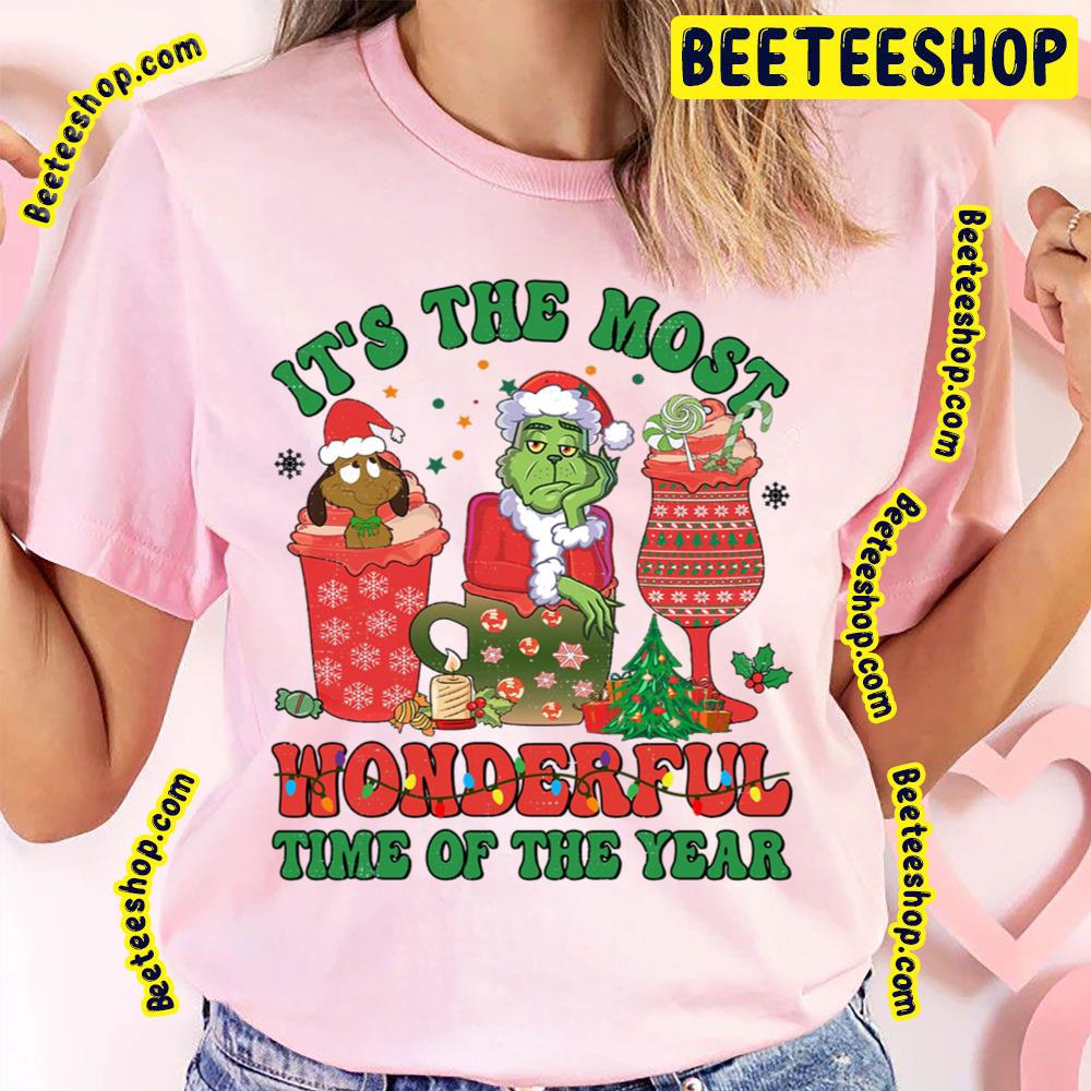 It’s The Most Wonderful Time Of The Year Grinch And Max Dog Christmas Trending Unisex T-Shirt