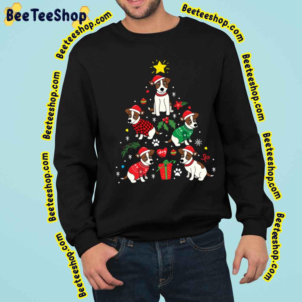 Jack Russell Dog Christmas Ornament Tree Trending Unisex Sweatshirt