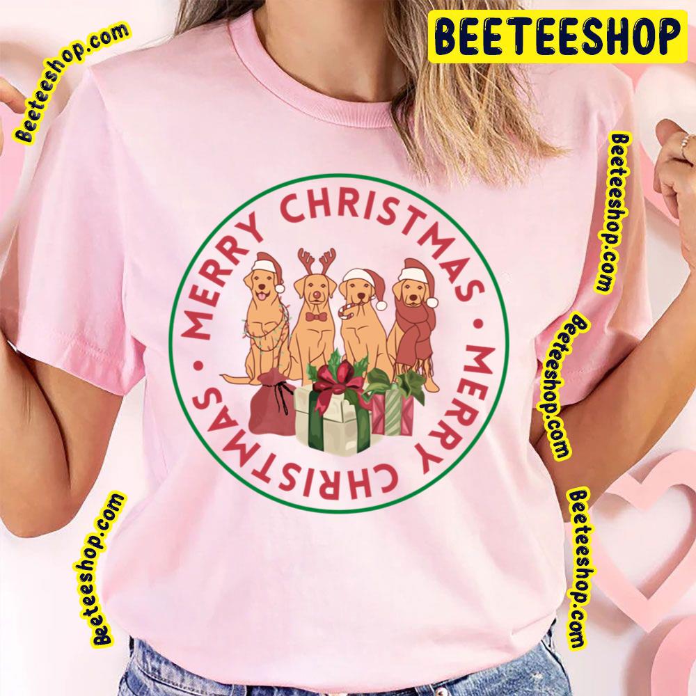 Logo Funny Cute Merry Christmas Dogs Trending Unisex T-Shirt