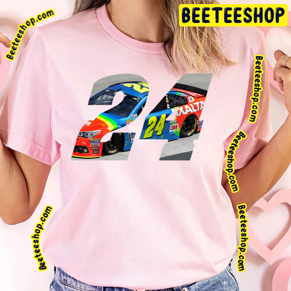 Logo Of Jeff Gordon Racing Car 24 Retro Art Trending Unisex T-Shirt