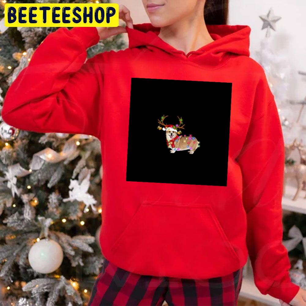 Lover Corgi Dog Merry Christmas Retro Art Trending Unisex Hoodie