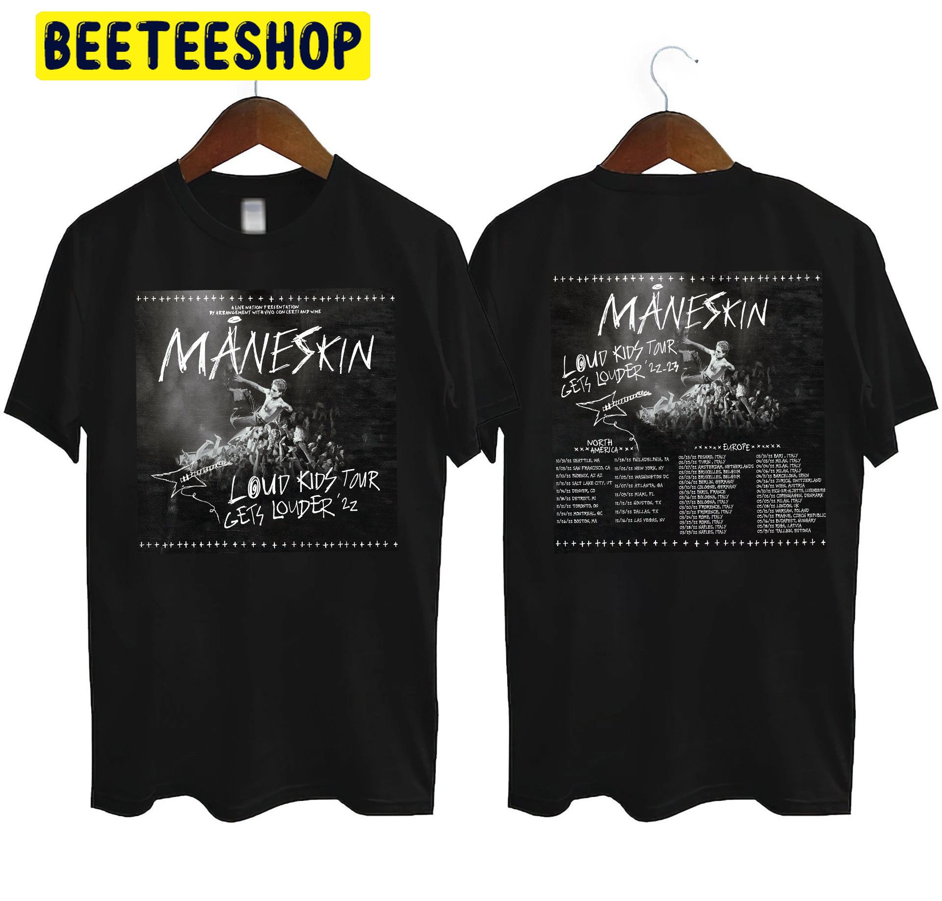 Maneskin Louds Kids Gets Louder Tour 2022-2023 Double Side Trending Unisex Shirt