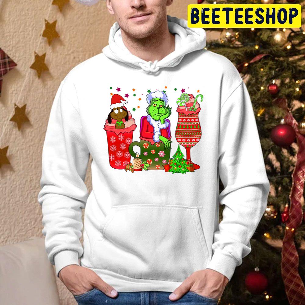 Max Dog And Grinch Coffee Drink Christmas Trending Unisex Hoodie