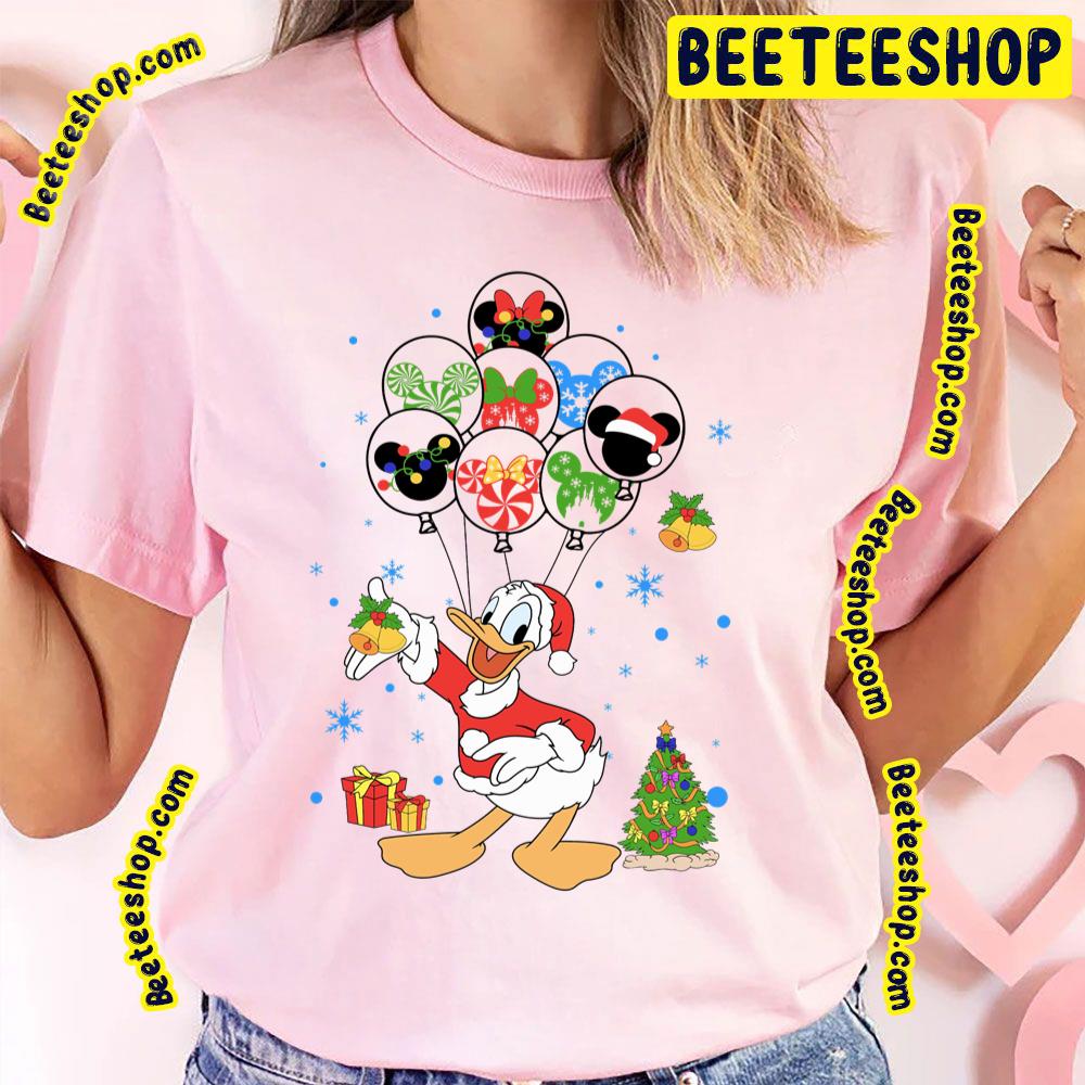 Merry Christmas Cartoon Character With Balloons Donald Trending Unisex T-Shirt