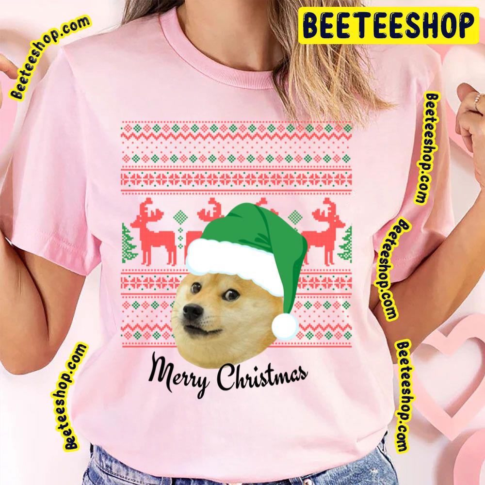 Merry Christmas Doge Funny Meme Art Trending Unisex T-Shirt