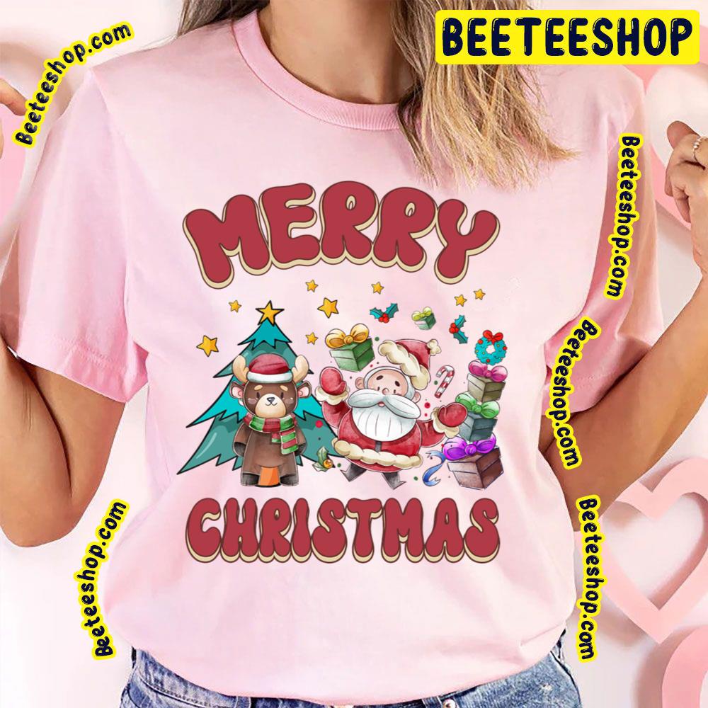 Merry Christmas Santa Deer Trending Unisex T-Shirt