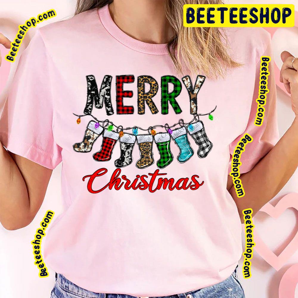 Merry Christmas Sock Light Trending Unisex T-Shirt