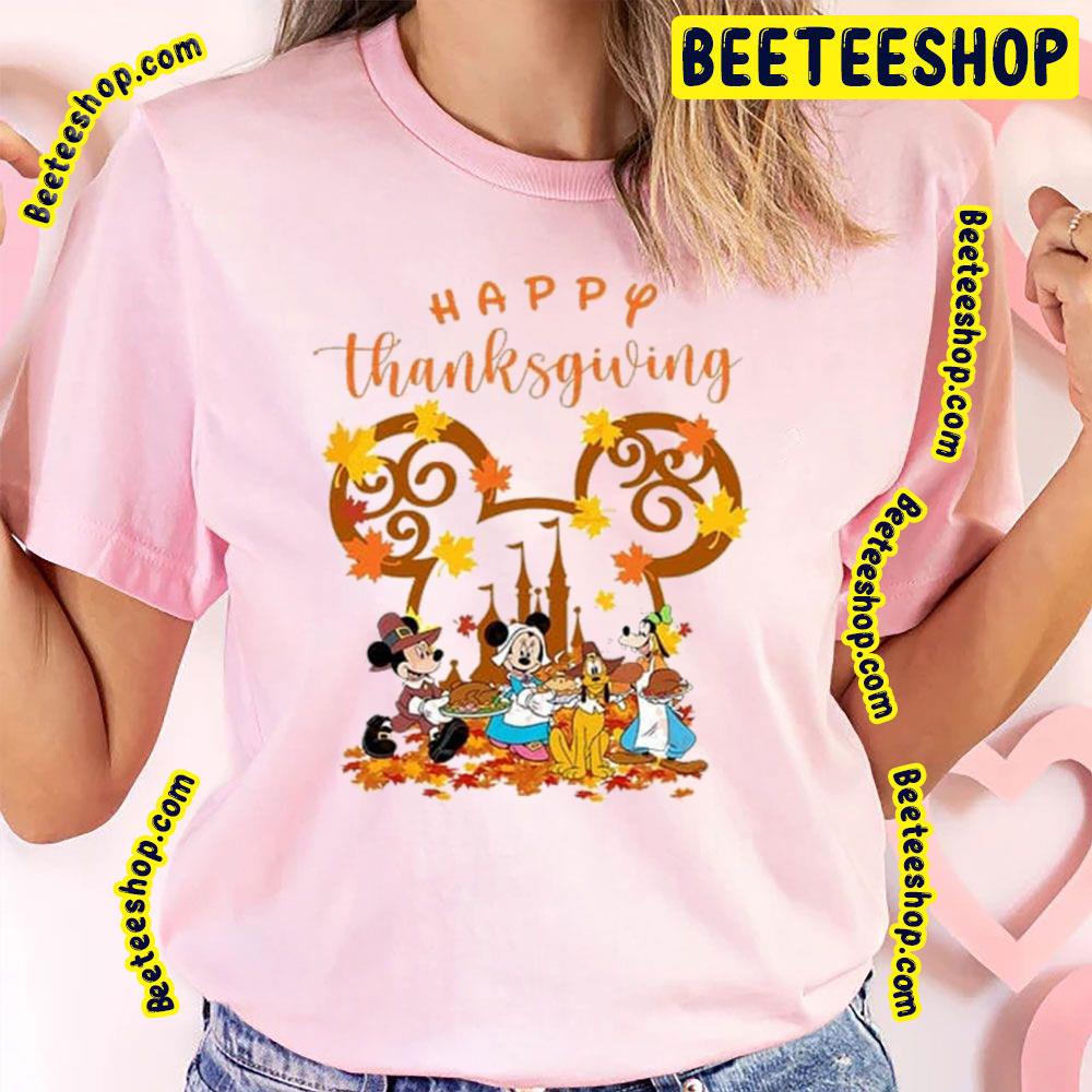 Mickey Minnie Goofy And Pluto Disney Happy Thanksgiving Trending Unisex T-Shirt