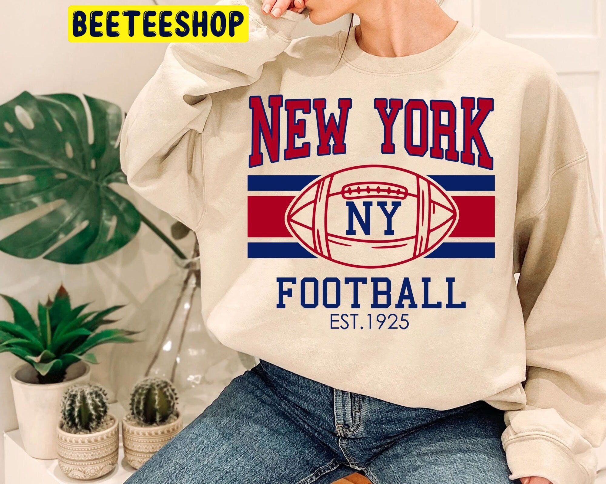 New York Football Vintage Style Crewneck Fan Game Day Trending Unisex Shirt