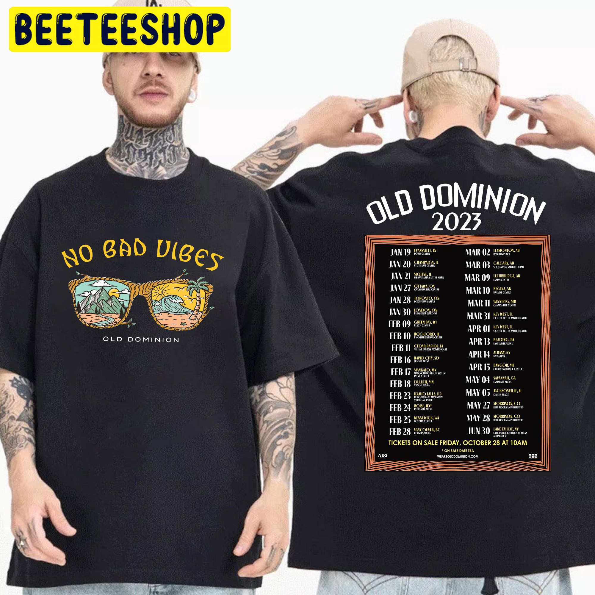 Old Dominion 2023 Tour Double Side Trending Unisex Shirt