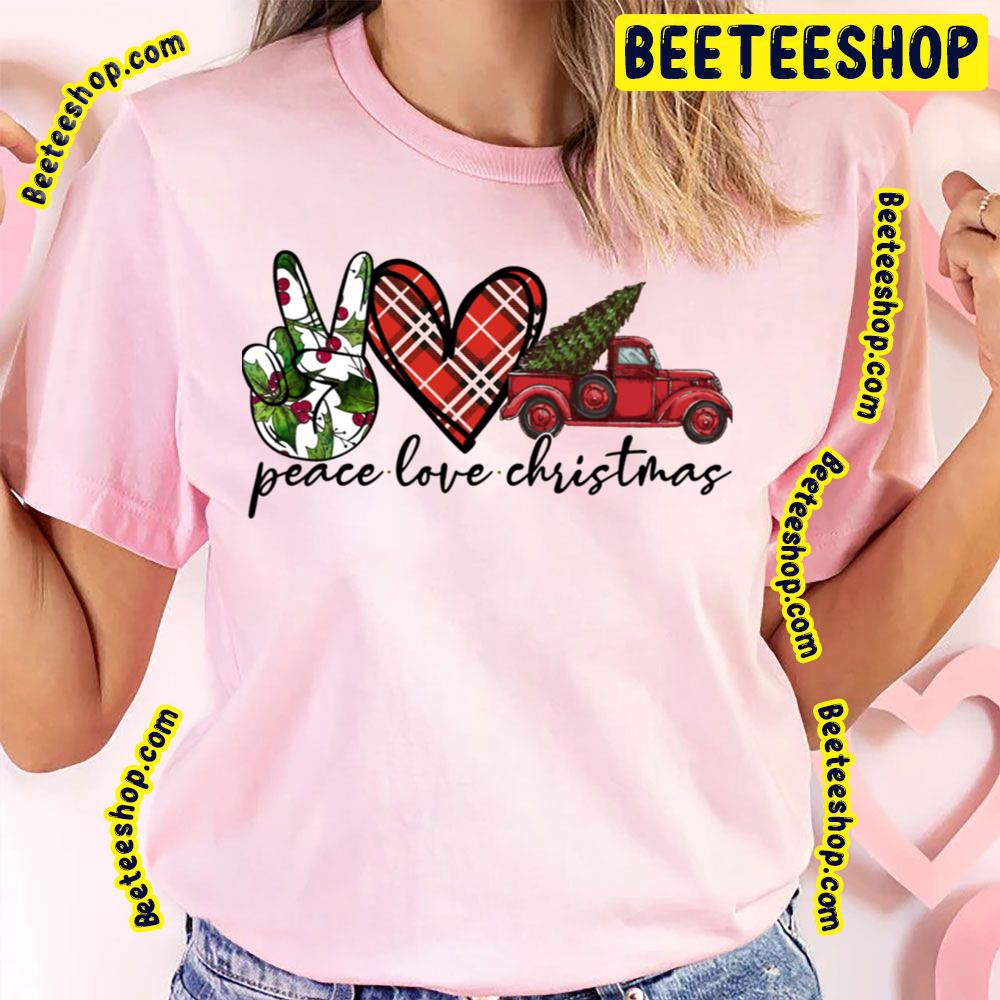 Peace Love Christmas Funny Art Graphic Trending Unisex T-Shirt