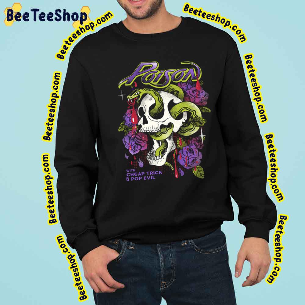 Poison Rock Band Flower Skull Trending Unisex Sweatshirt