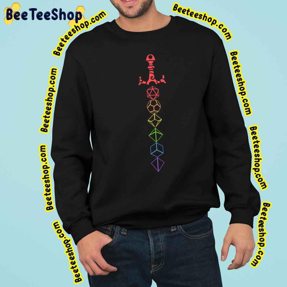 Rainbow Dice Sword Tabletop Rpg Gaming Trending Unisex Sweatshirt