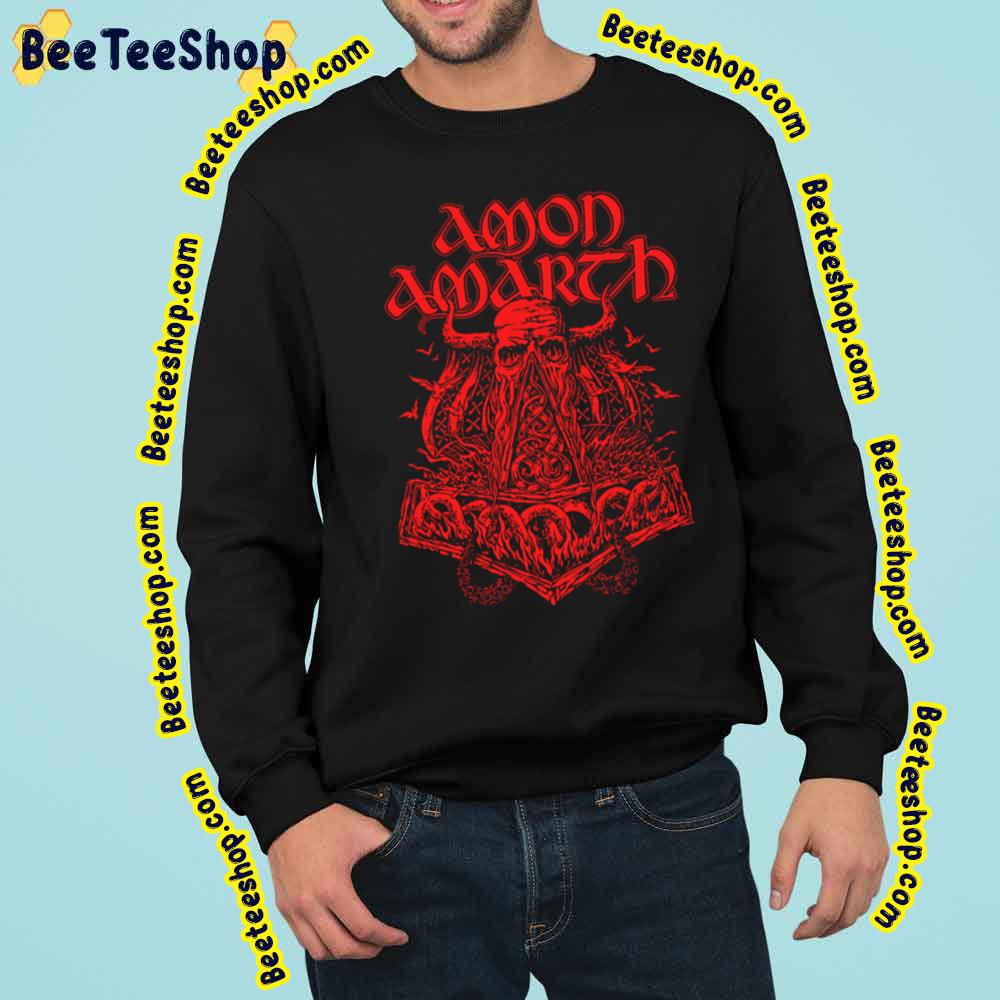 Red Logo Of Amon Amarth Melodic Death Metal Band Music Retro Art Trending Unisex Sweatshirt