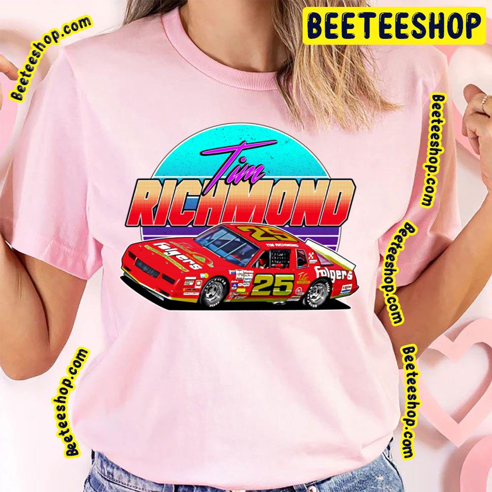 Red Racing Car Of Tim Richmond 25 Nascar Driver For Fans Trending Unisex T-Shirt